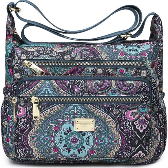 Handbags - Crossbody Bags for Women Multi Pocket Shoulder Bag Waterproof Nylon Messenger Pu